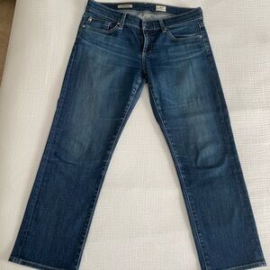 AG Adriano Goldschmied Women's Tomboy Dark Blue Cropped Jeans Sz 28